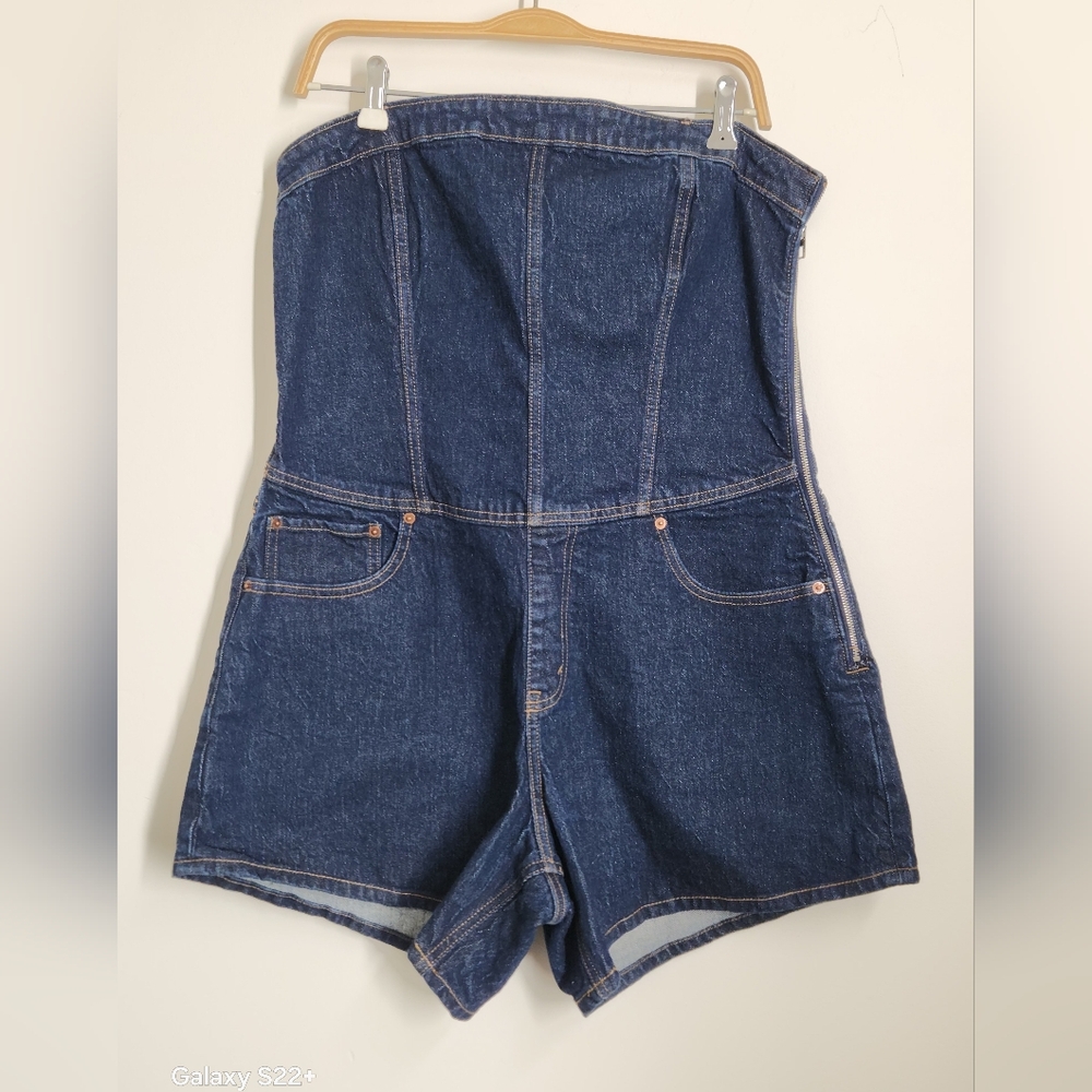 Indigo Denim Romper Short Size Lp.  # D03